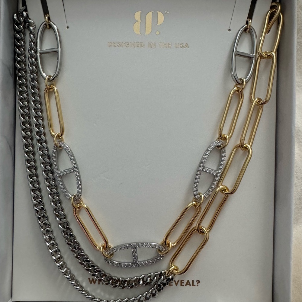 Bomb Party Luxe Layer Necklace Set. 2 Separate Pieces. New In Box